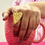 Intricate Heart Statement Ring – Carved Metal Design, Bold & Sophisticated Style