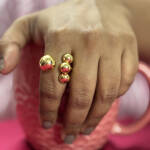 Vertical Bead Statement Ring – Five-Sphere Design, Anti-Tarnish Stainless Steel