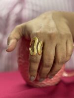 Freeform Wave & Coil Statement Ring – Fluid Design, Anti-Tarnish Stainless Steel