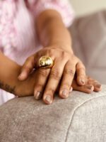 Classic Dome Statement Ring – Rounded Centerpiece Design