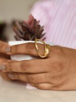 Asymmetrical Overlapping Loops Ring – Artistic Gold Form