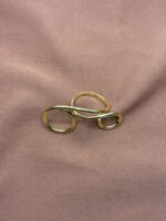 Gold Colored Abstract Swirl Loop Ring – Artistic Statement, Anti-Tarnish Stainless Steel - Image 2