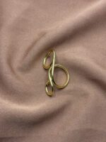 Gold Colored Abstract Swirl Loop Ring – Artistic Statement, Anti-Tarnish Stainless Steel - Image 3