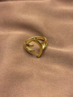 Dainty Smile Curve Ring - Image 2