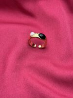 Band Ring with Black Stone – Classic Contrast Ring - Image 3