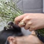 Leaf silhouette ring in natural form