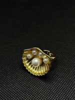 Gold Colored Shell Pearl Statement Ring – Anti-Tarnish Stainless Steel - Image 2