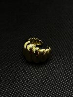Gold Colored Domed Ridge Statement Ring – Anti-Tarnish Stainless Steel - Image 2