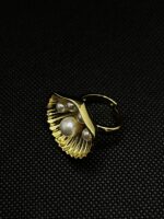 Gold Colored Shell Pearl Statement Ring – Anti-Tarnish Stainless Steel - Image 3