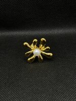 Gold Colored Sculpted Floral Statement Ring – Elongated Petal Design, Anti-Tarnish Stainless Steel - Image 2