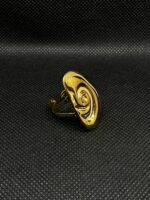 Gold Colored Spiral Rose Swirl Ring – Modern Elegant Statement, Anti-Tarnish Stainless Steel - Image 3