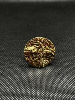 Gold Colored Carved Metal Statement Ring – Intricate Round Design, Anti-Tarnish Stainless Steel - Image 2