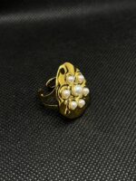 Gold Colored Multi-Pearl Statement Ring – Regal & Elegant Look, Anti-Tarnish Stainless Steel - Image 3