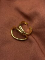 Asymmetrical Overlapping Loops Ring – Artistic Gold Form - Image 2