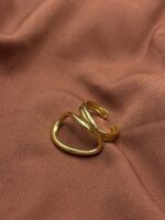 Asymmetrical Overlapping Loops Ring – Artistic Gold Form - Image 3