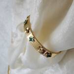 Green Malachite-Inspired Clover Bangle