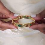 Green Malachite-Inspired Clover Bangle - Image 2