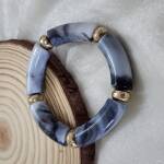 Smoky Grey Marbled Statement Bracelet