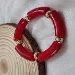 Ruby Red Marbled Statement Bracelet