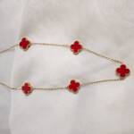 Red Clover Charm Necklace