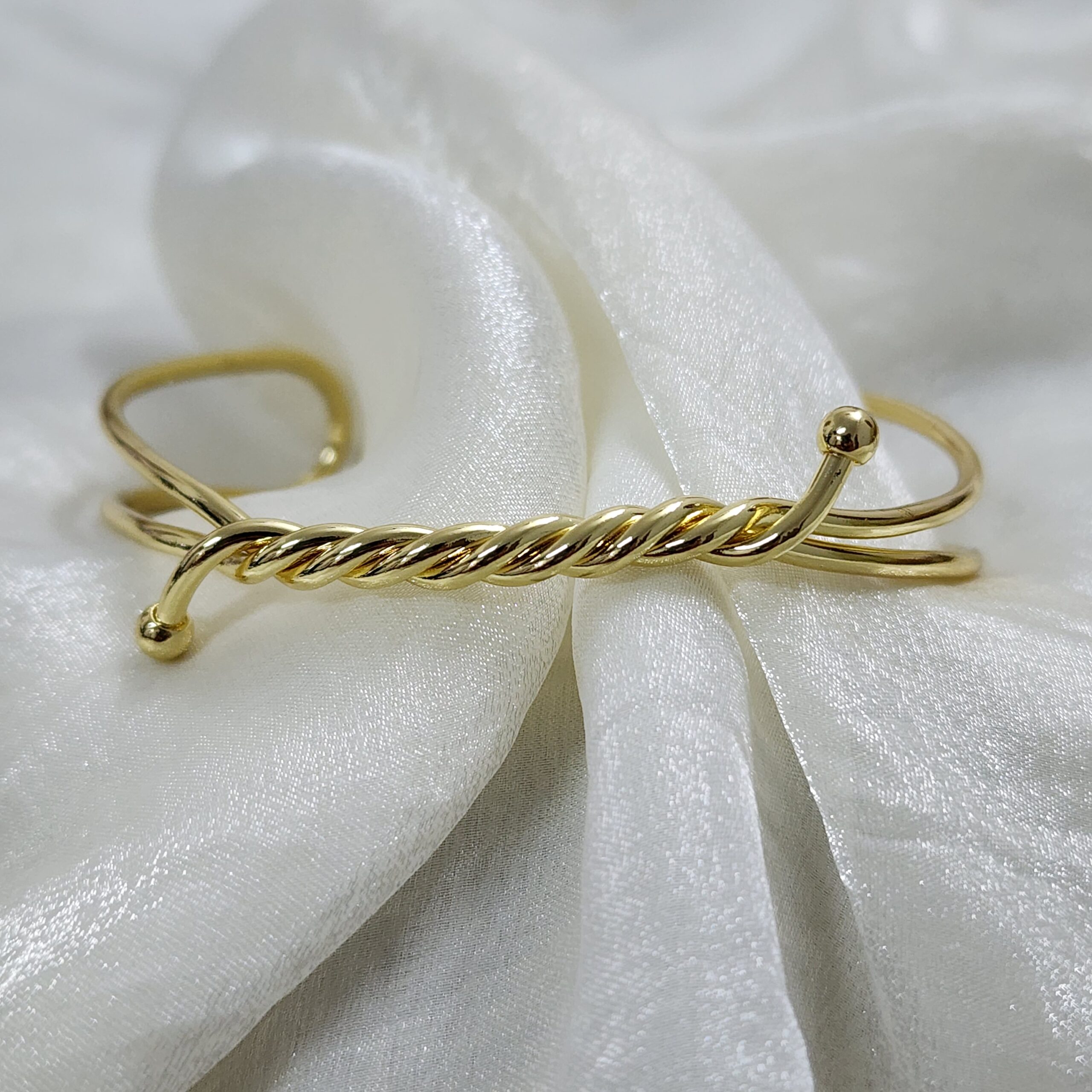 20250807_165156 Gold Filigree Leaf Cuff Bangle - Image 1