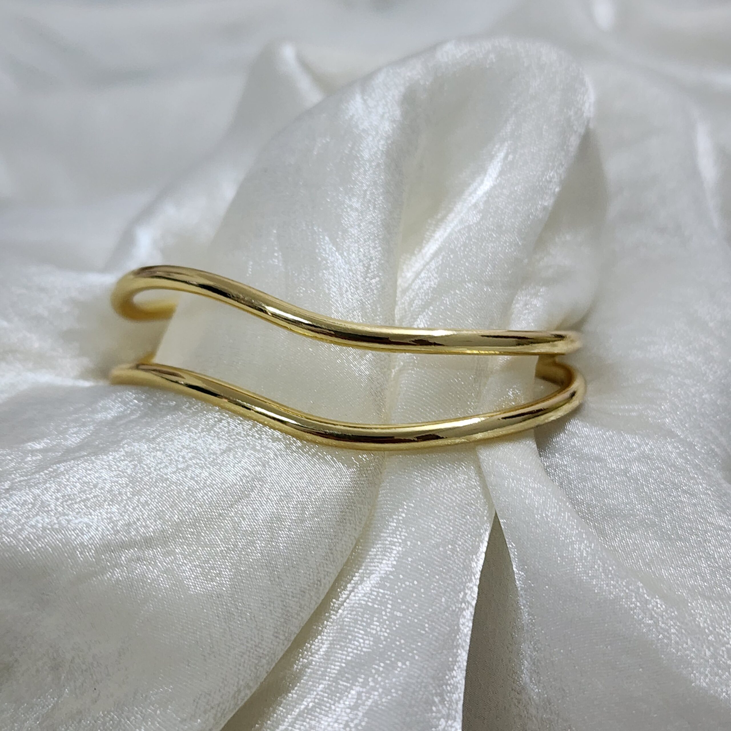 20250807_165256 Gold Wavy Double-Band Cuff - Image 1
