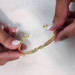 Gold Intertwined Triple-Band Bangle - Image 2