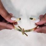 Gold Intertwined Rope Cuff Bangle - Image 2