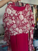 Embroidered Teal Jacket with Floral Design - Image 2