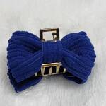 Yoyal Blue Corduroy Bow Hair Clip