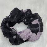 Black And Lavender Abstract Scrunchie