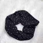 Black Polka Dot Scrunchie