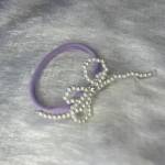 Purple Pearl Bow Scrunchie