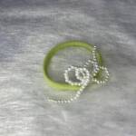 Green Pearl Bow Scrunchie