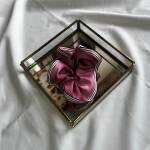 Striped Satin Pink Scrunchie
