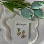 Rose anti tarnish earring.