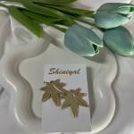 Leaf shaped anti tarnish earring.