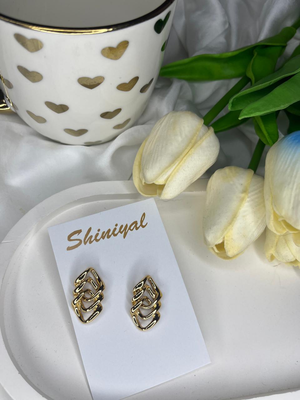 WhatsApp Image 2026-06-01 at 10.17.00 PM (3) Gold Shaped anti tarnish earring. - Image 1