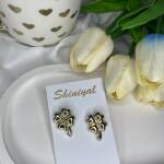 Gold Flower Shaped anti tarnish earring.
