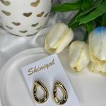 Gold Oval Shaped anti tarnish earring.